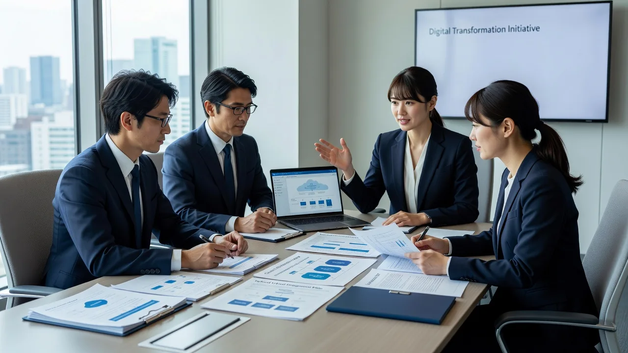 クラウド移行計画を検討している打ち合わせの様子